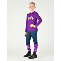 Child's Poppy Puff Sleeve Tee - Imperial Purple/Winged Ponies