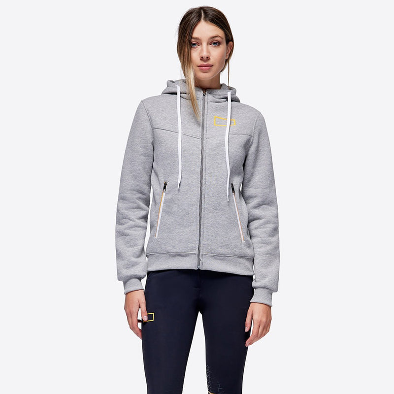 Cotton Hooded Zip Sweatshirt - Grey