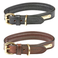 Padded Leather Dog Collar - Brown