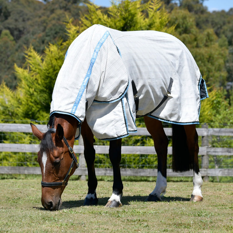 Summer Sheet Cotton Combo - White/Grey/Light Blue