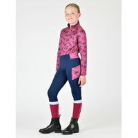 Kids Everyday Riding Tights - Navy/Frolicking Horses