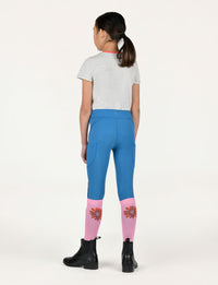 Kids Piping Riding Tights - Ocean Blue