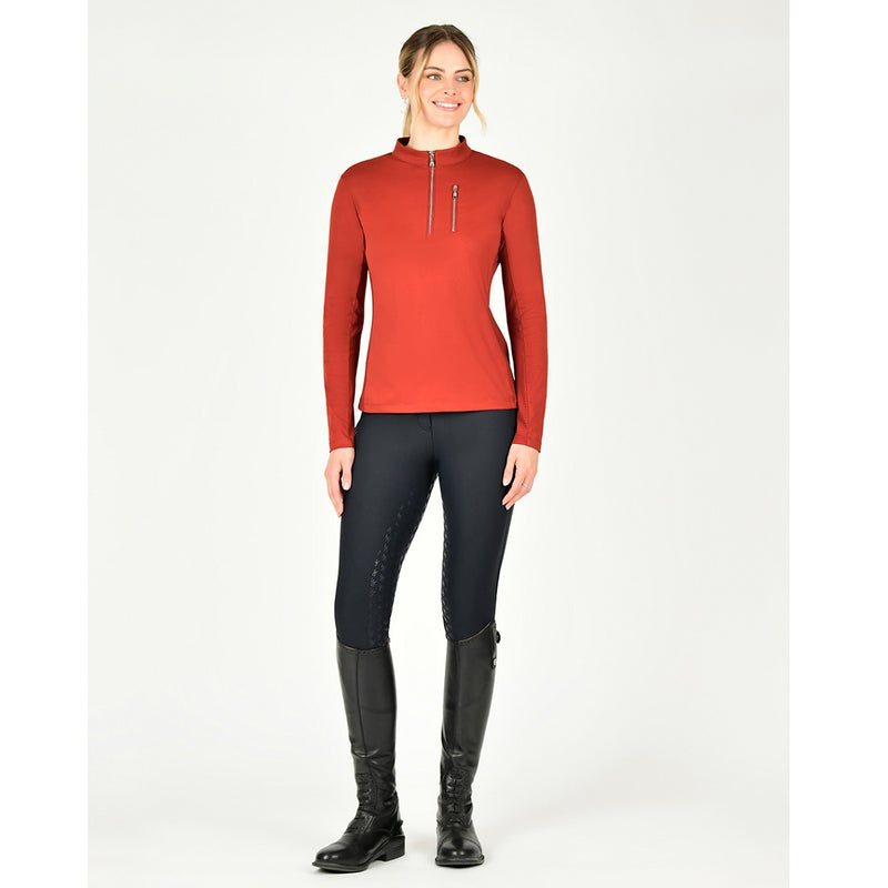 Reno Long Sleeve Riding Top - Red Ochre