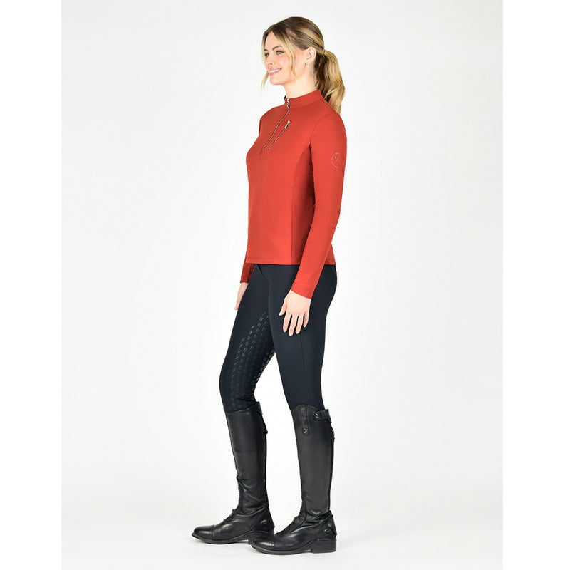 Reno Long Sleeve Riding Top - Red Ochre