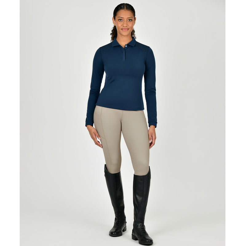 Thelma Long Sleeve Riding Polo - Naval Academy