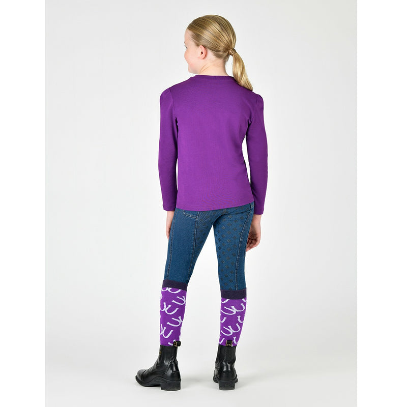 Kids Poppy Puff Sleeve Tee - Imperial Purple/Winged Ponies