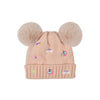 Kids Embroidered Fun Beanie - Dusty Pink