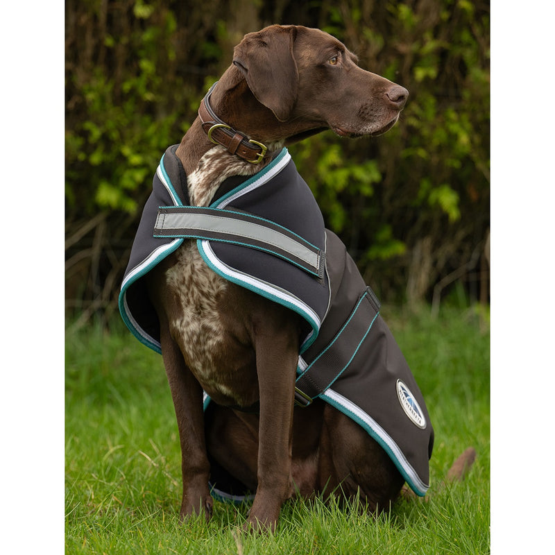 Parka 1800D Dog Coat Med/Lite - Charcoal/Teal/White
