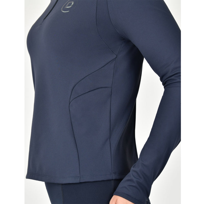 Brushed Fitted Base Layer Riding Top - Navy