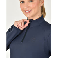 Brushed Fitted Base Layer Riding Top - Navy