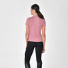 1/4 Zip Breathable Short Sleeve Top - Dusty Rose