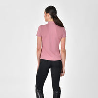 1/4 Zip Breathable Short Sleeve Top - Dusty Rose