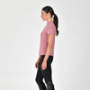 1/4 Zip Breathable Short Sleeve Top - Dusty Rose