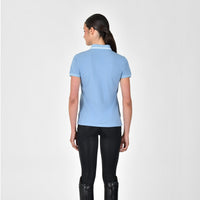 Cotton Pique Short Sleeve Polo - Blue Fog