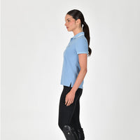 Cotton Pique Short Sleeve Polo - Blue Fog