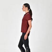 Cotton Pique Short Sleeve Polo - Cabernet