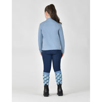 Kids Brushed Long Sleeve Riding Top - Blue Fog