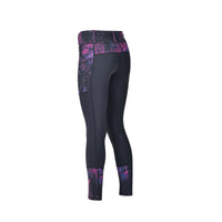 Kids Form Riding Tights - Black/Purple Terrain