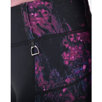 Kids Form Riding Tights - Black/Purple Terrain