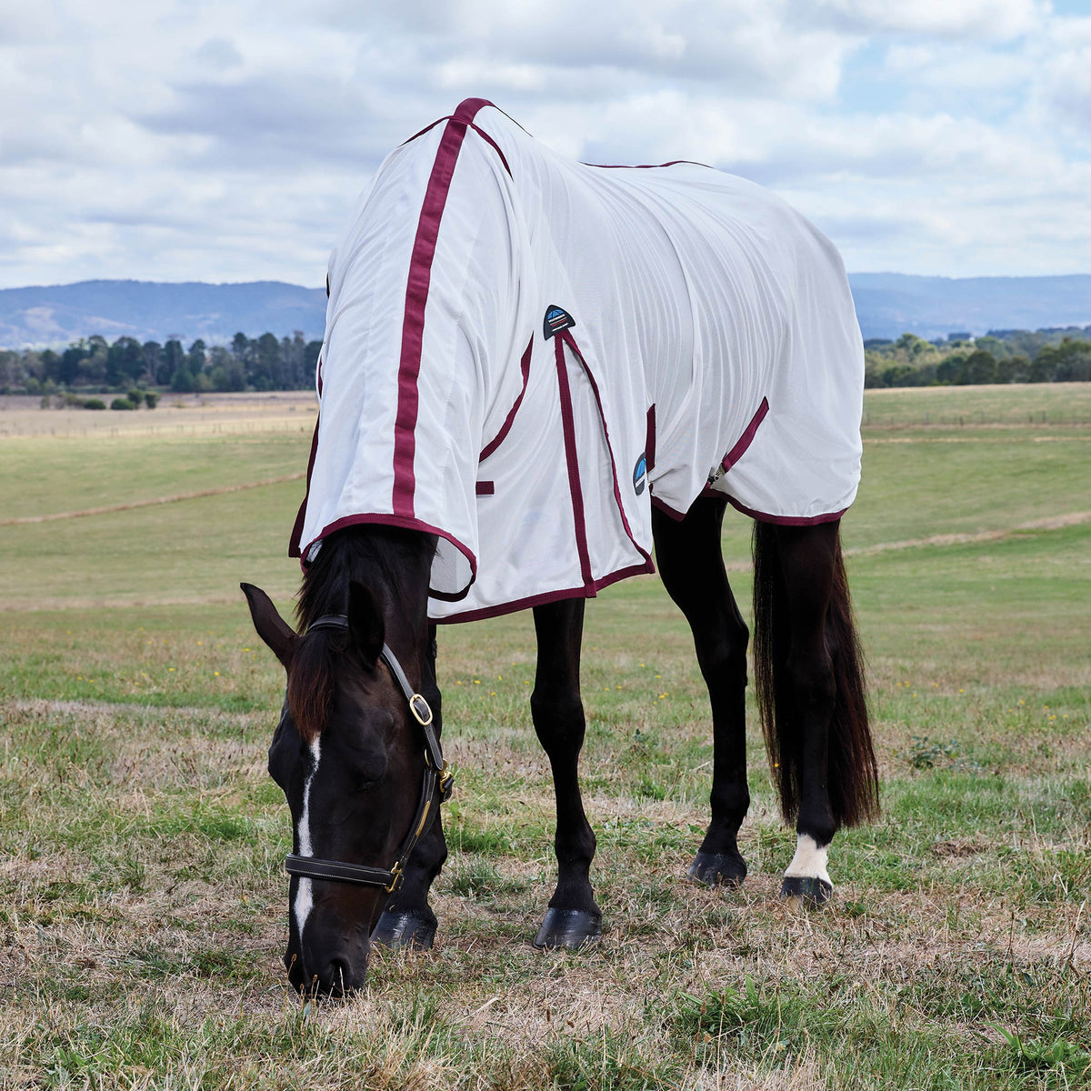 ComFiTec Essential Fly Sheet Combo - White/Burgundy
