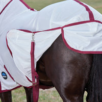 ComFiTec Essential Fly Sheet Combo - White/Burgundy