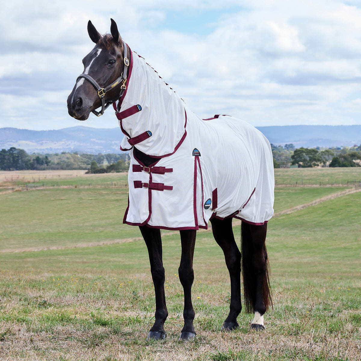 ComFiTec Essential Fly Sheet Combo - White/Burgundy