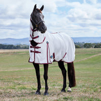 ComFiTec Essential Fly Sheet Combo - White/Burgundy