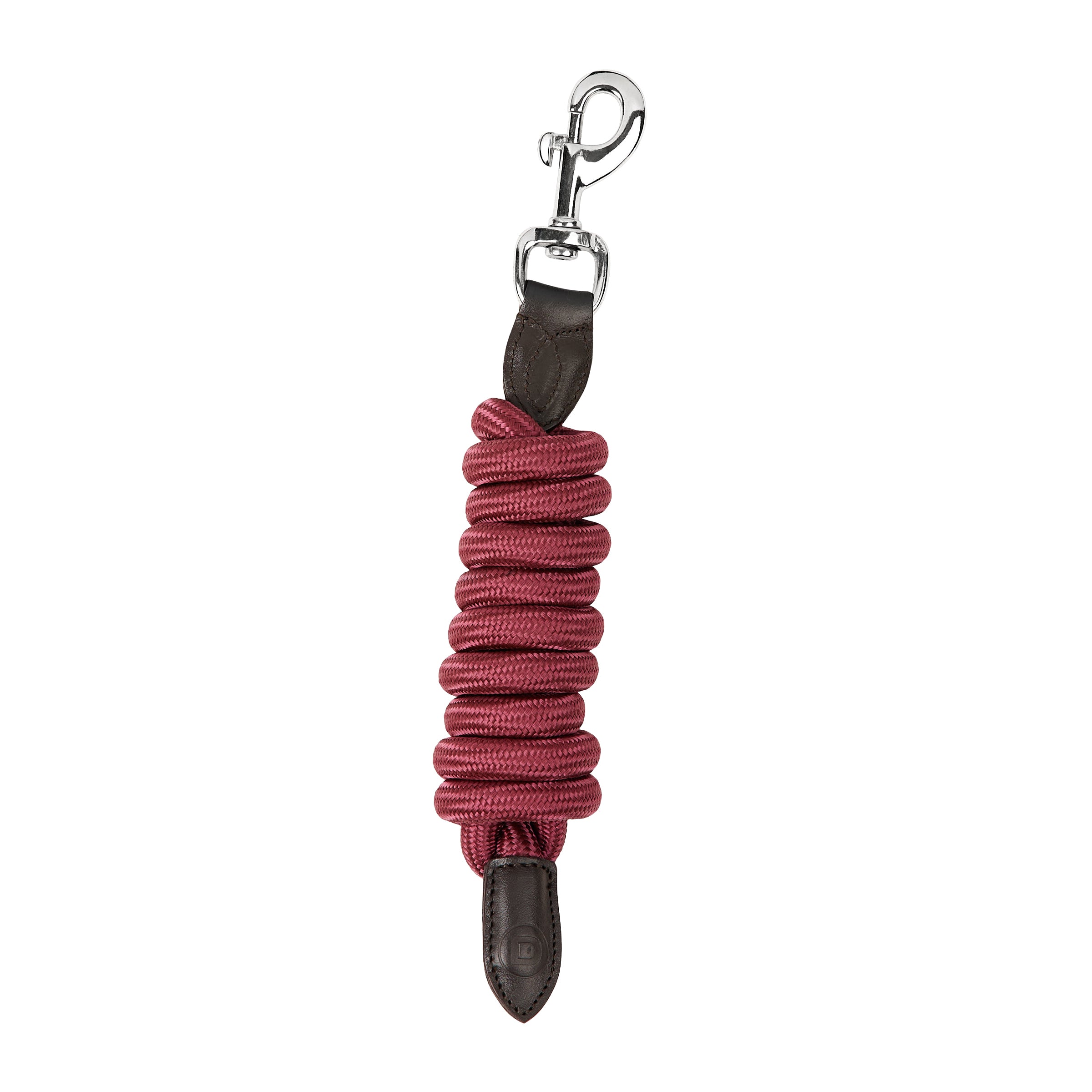 Leather Rope Lead - Burgundy/Brown 2m