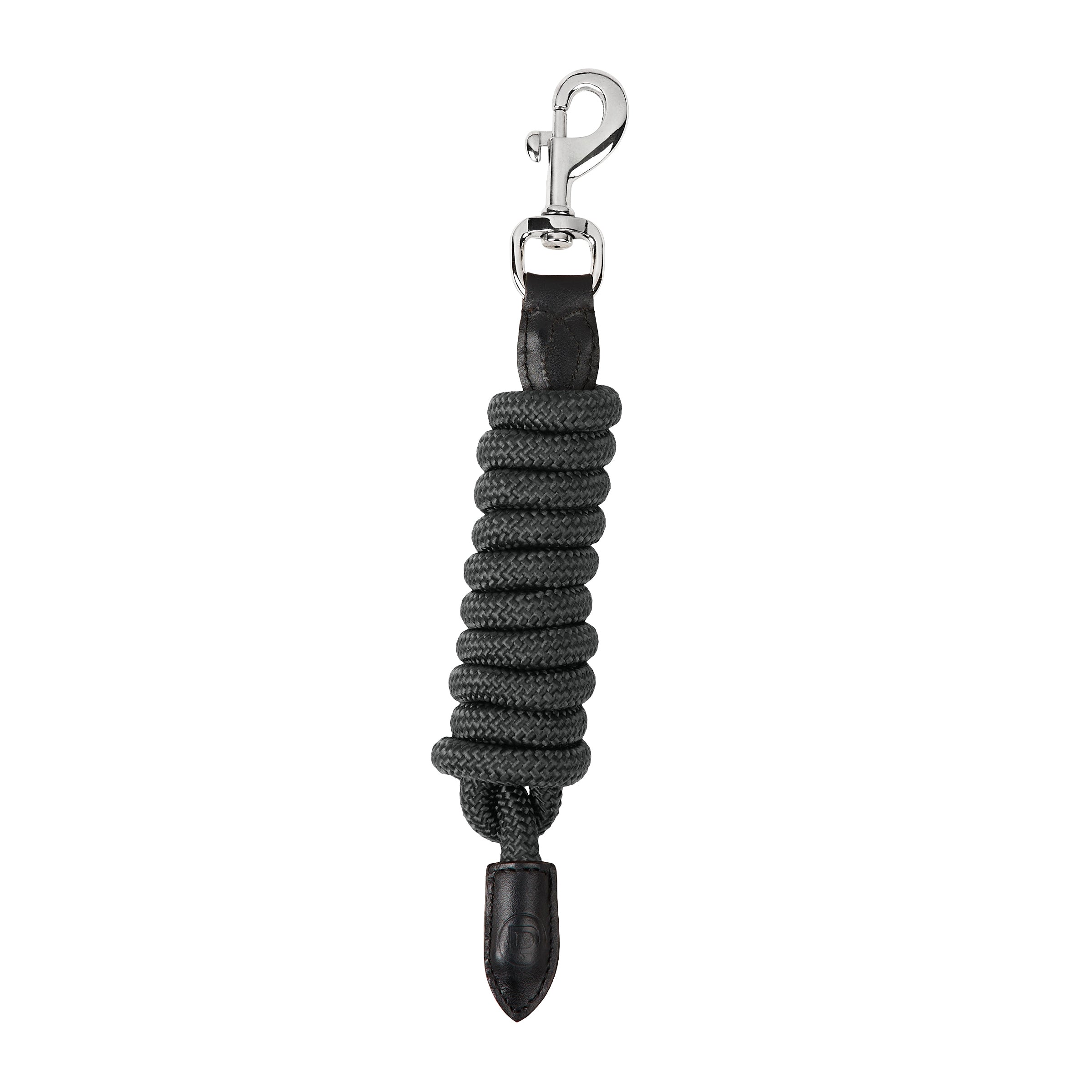Leather Rope Lead - Charcoal/Black 2m