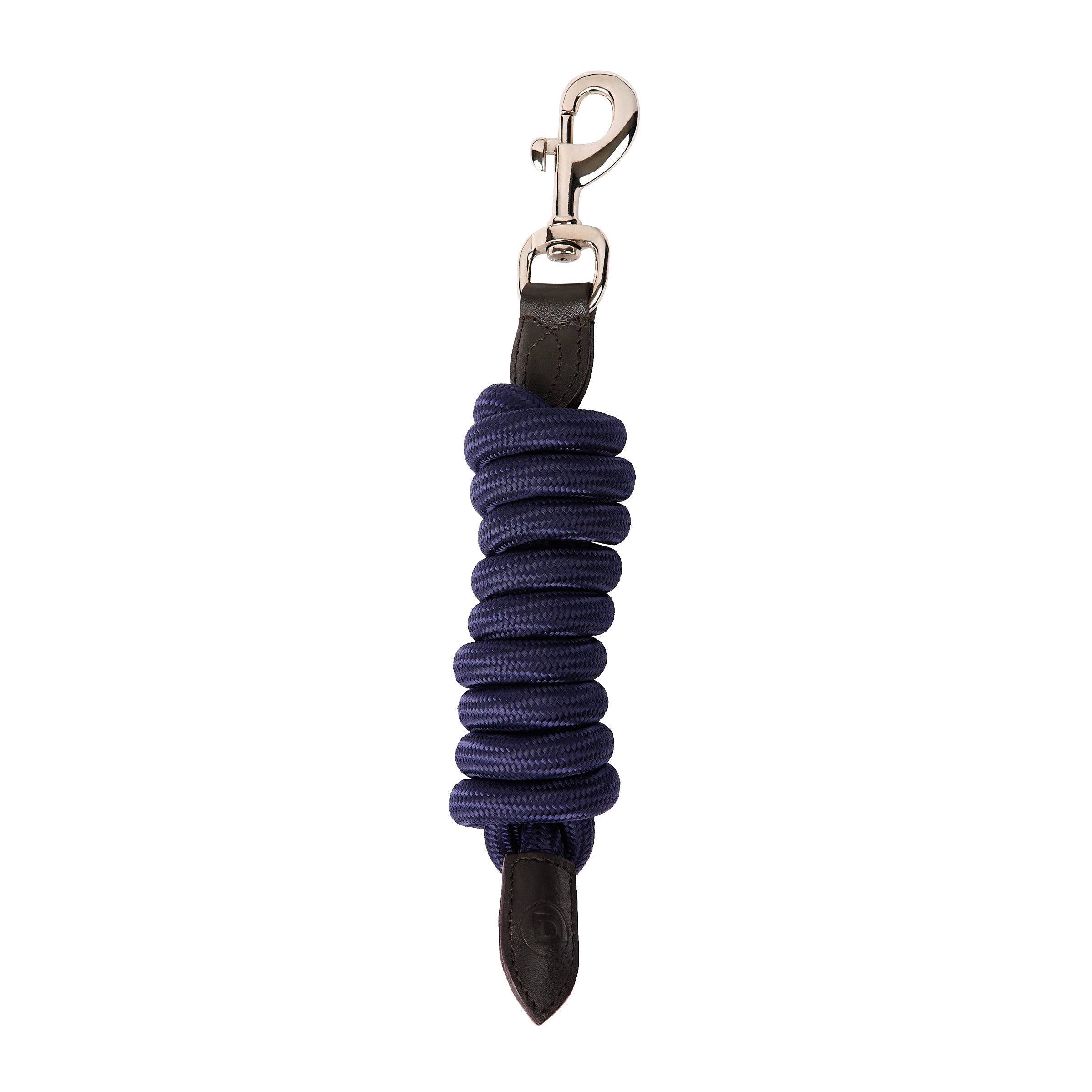 Leather Rope Lead - Navy/Brown 2m