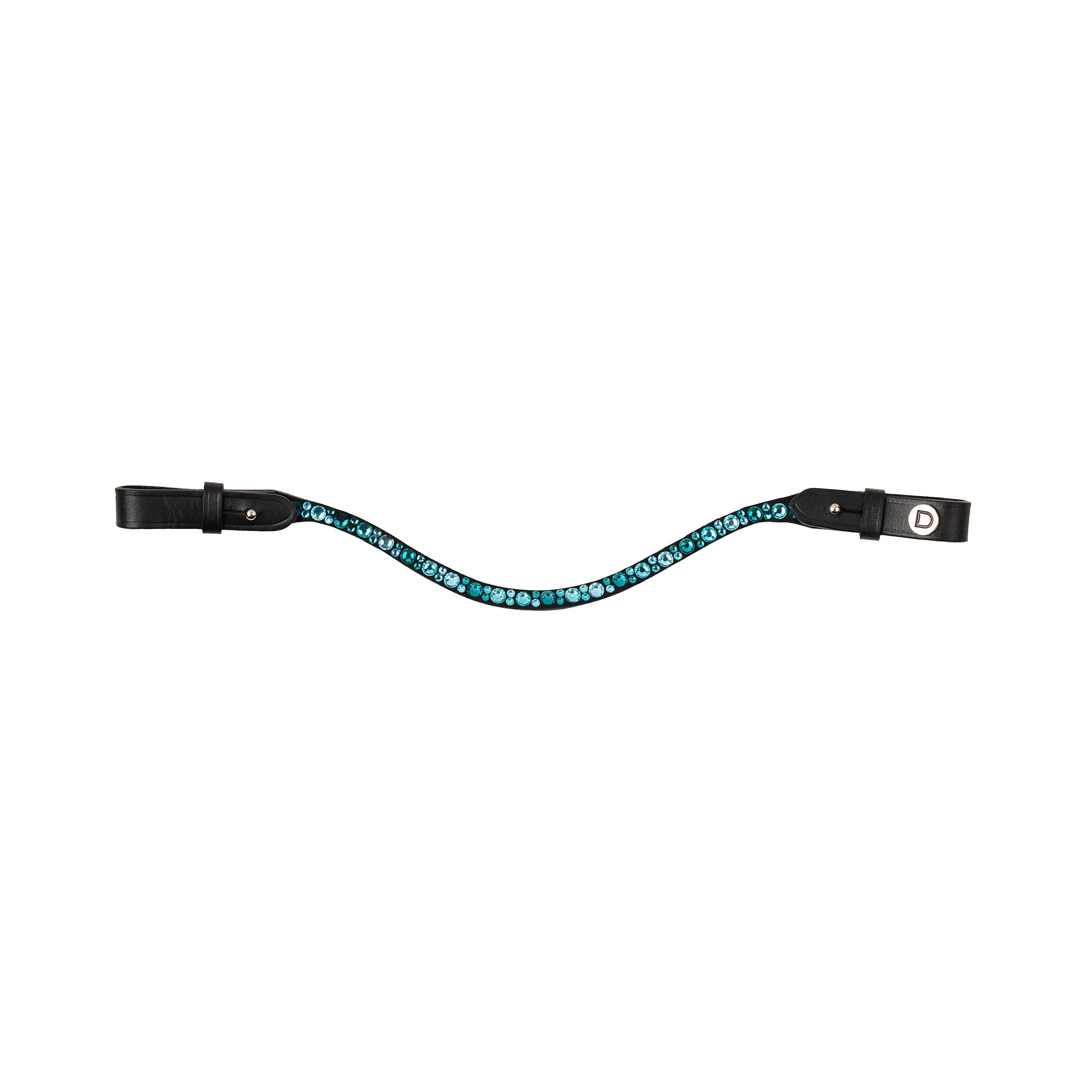 Ombre Diamante Browband - Aqua/Black Pony