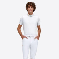Men's Jersey Short Sleeve Competition Polo - White