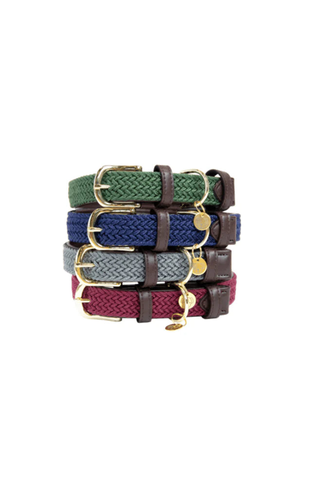 Dog Collar - Plaited Nylon Navy
