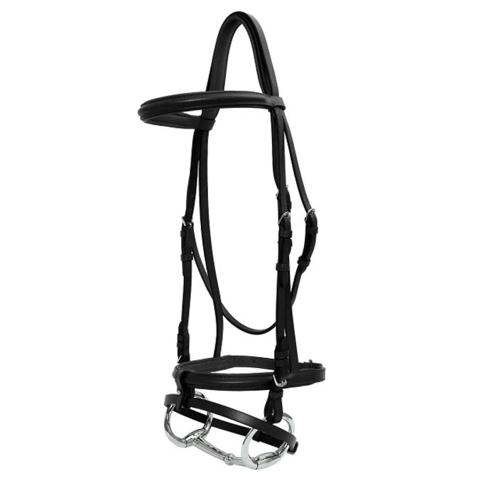 Shaped Raised Padded Bridle - Black