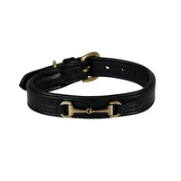 Leather Snaffle Dog Collar - Black