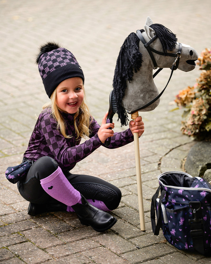 Knee Stockings Lize 2 Pack - Black/Violet