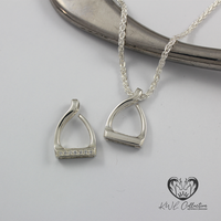 Sterling Silver Medium Jump Stirrup Pendant