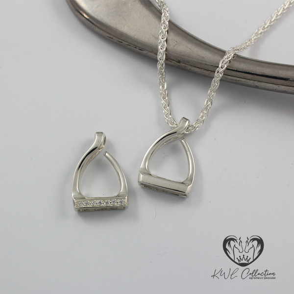 Sterling Silver Medium Jump Stirrup Pendant
