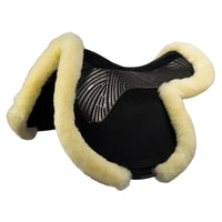 Twin Sided Gel Jump Pad Numnah Full Sheepskin Edge - Black/Black