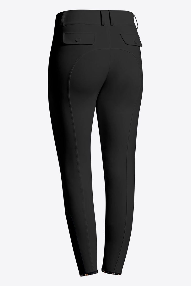 Woman's High Waist Pocket Breeches - Black