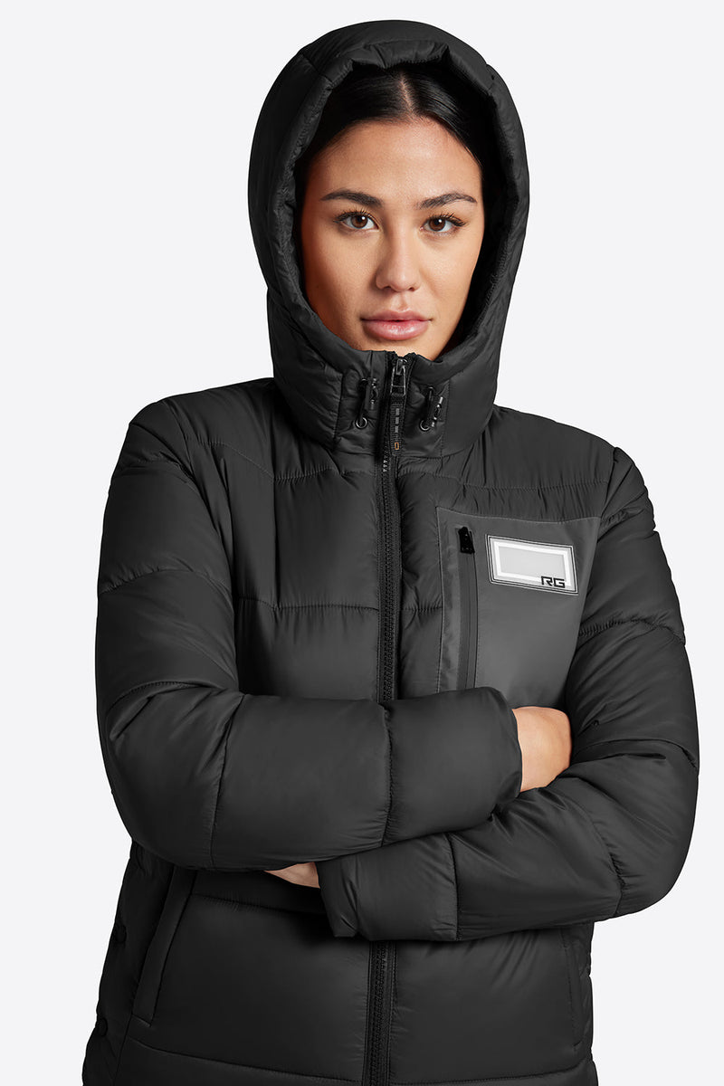 Quilted Puffer Jacket - Black