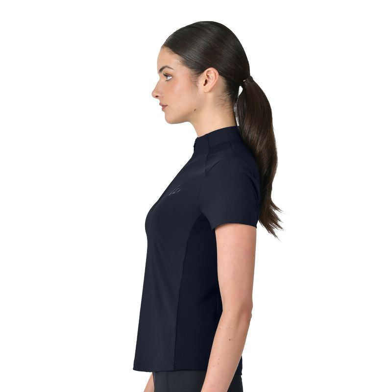 1/4 Zip Breathable Short Sleeve Top - Navy