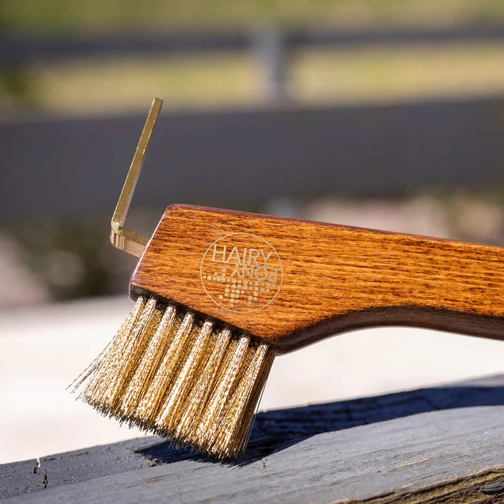 Copper Bristle Wooden Handle Hoof Pick