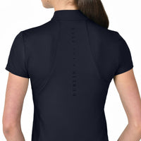 1/4 Zip Breathable Short Sleeve Top - Navy