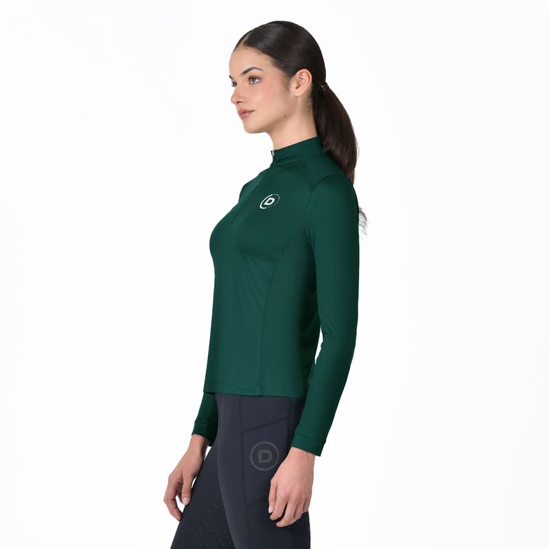 Breathable Long Sleeve Riding Top - Dark Emerald Green