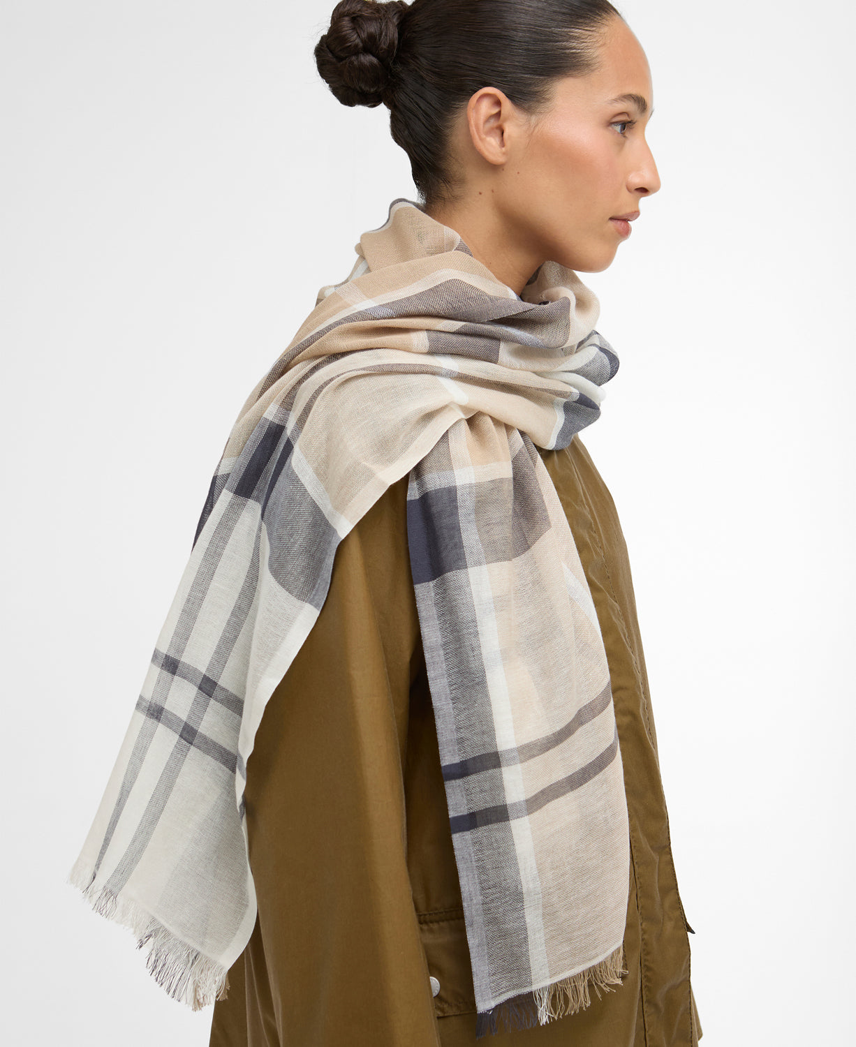 Abigail Tartan Scarf - Dress Navy