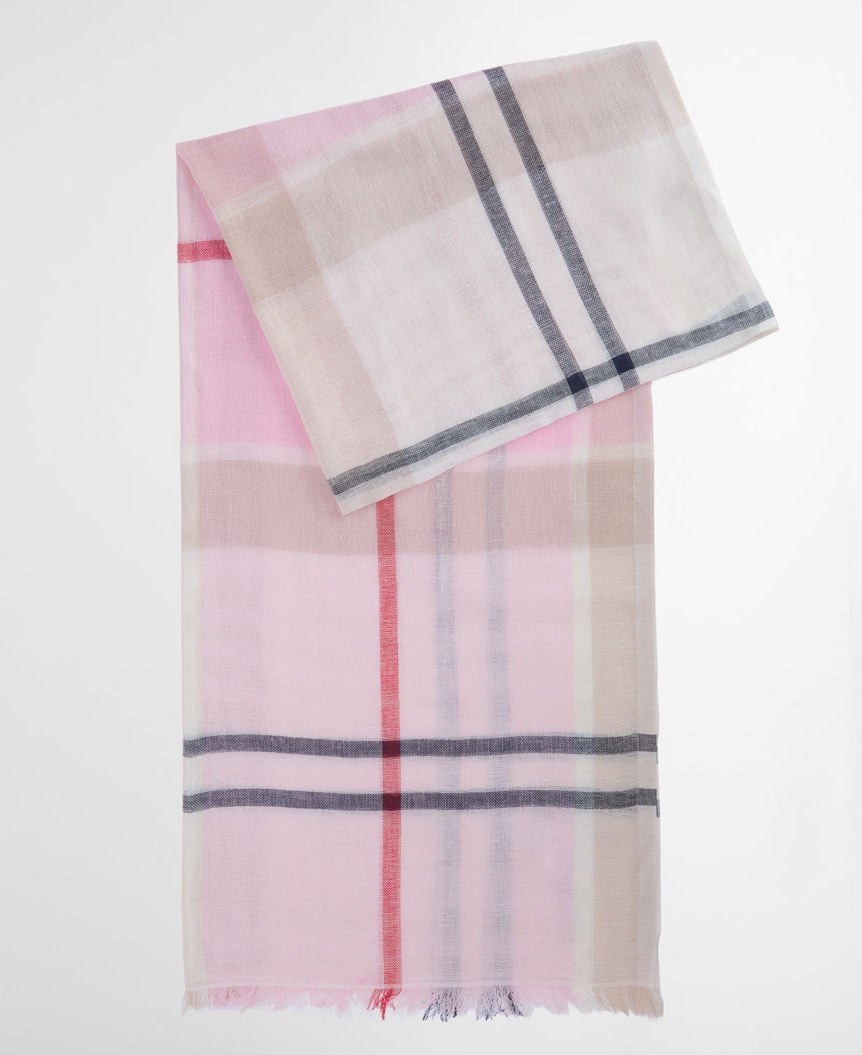 Abigail Tartan Scarf - Cherry Blossom