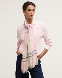 Abigail Tartan Scarf - Cherry Blossom