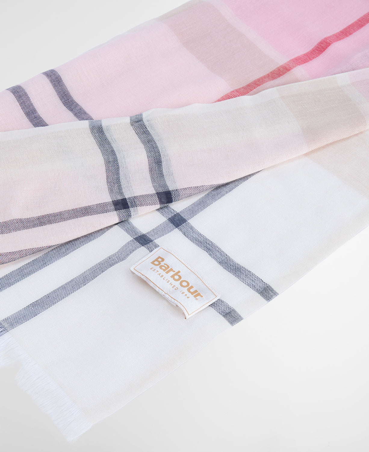 Abigail Tartan Scarf - Cherry Blossom
