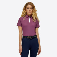 Short Sleeve Zip Training Polo - Berry